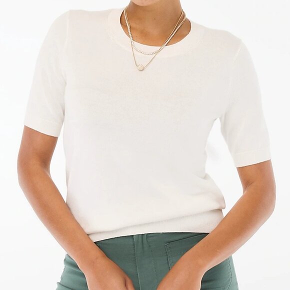 J. Crew Factory Sweaters - J. Crew Short-sleeve cotton crewneck sweater Size Small